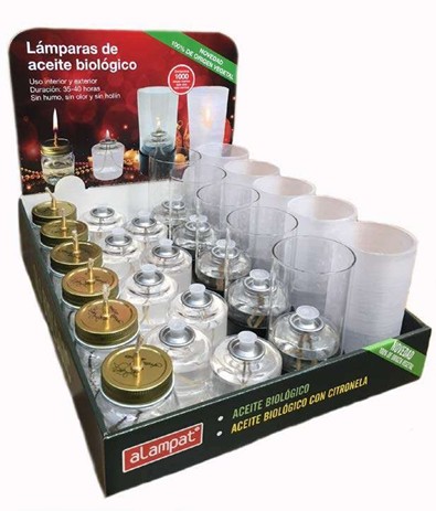 Expositor Lámparas de Aceite Biológico con Citronela
