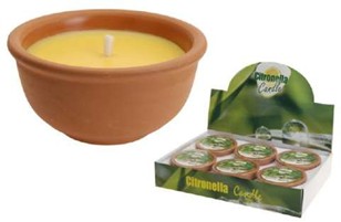 Velas de Citronela en Terracota	(7.7x6.3cm-13x6.5cm-16x8.5cm)